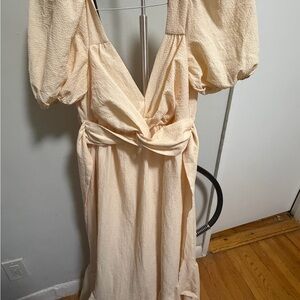 Astr Cream Backless Dress